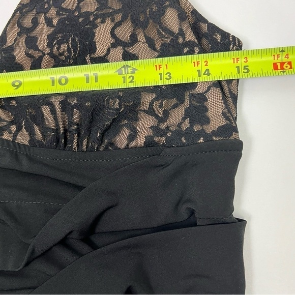City Triangles Women’s Party Cocktail Dress Sz Large Black Lace Overlay Bodice - Picture 8 of 11